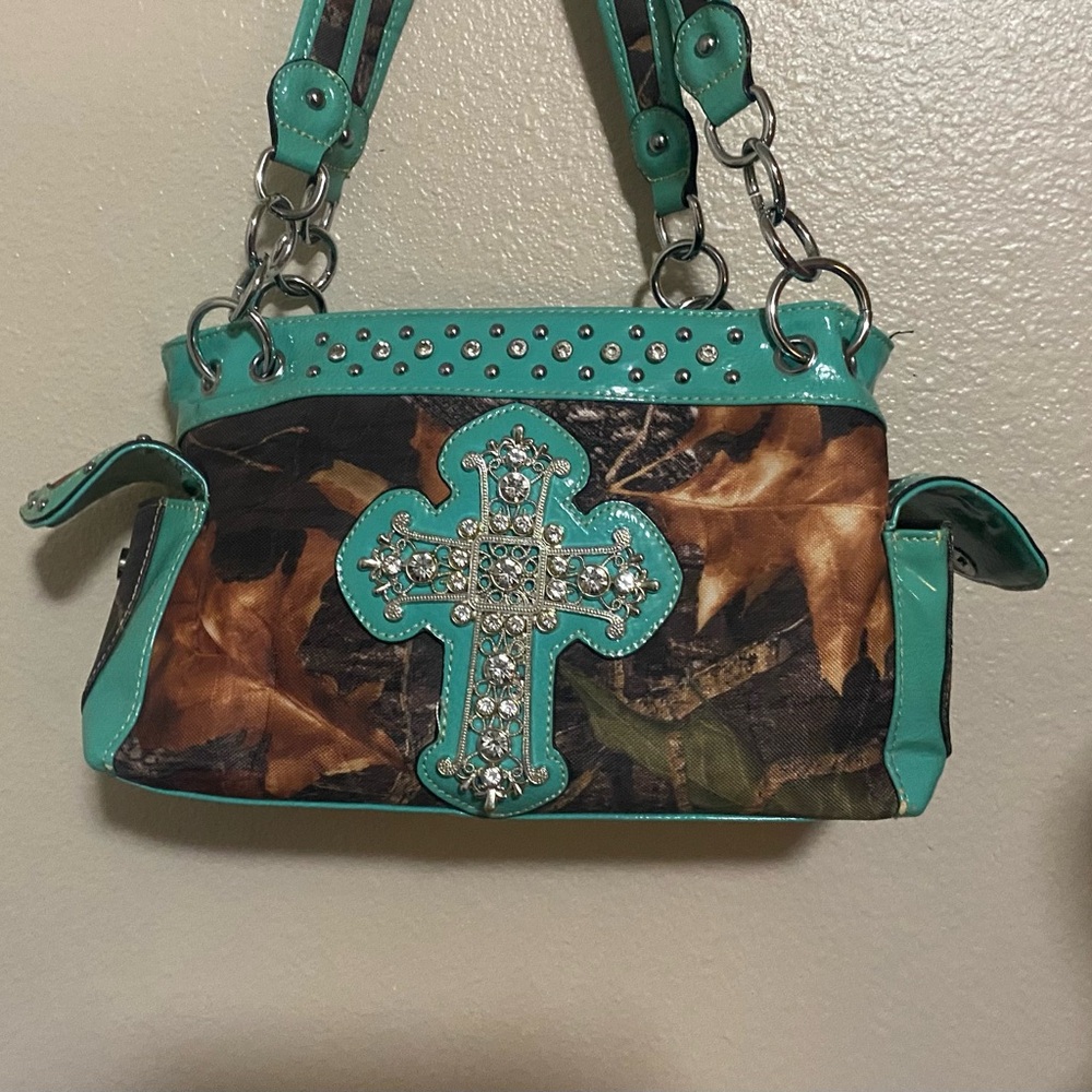 Stylish Green and Brown Women's Bag